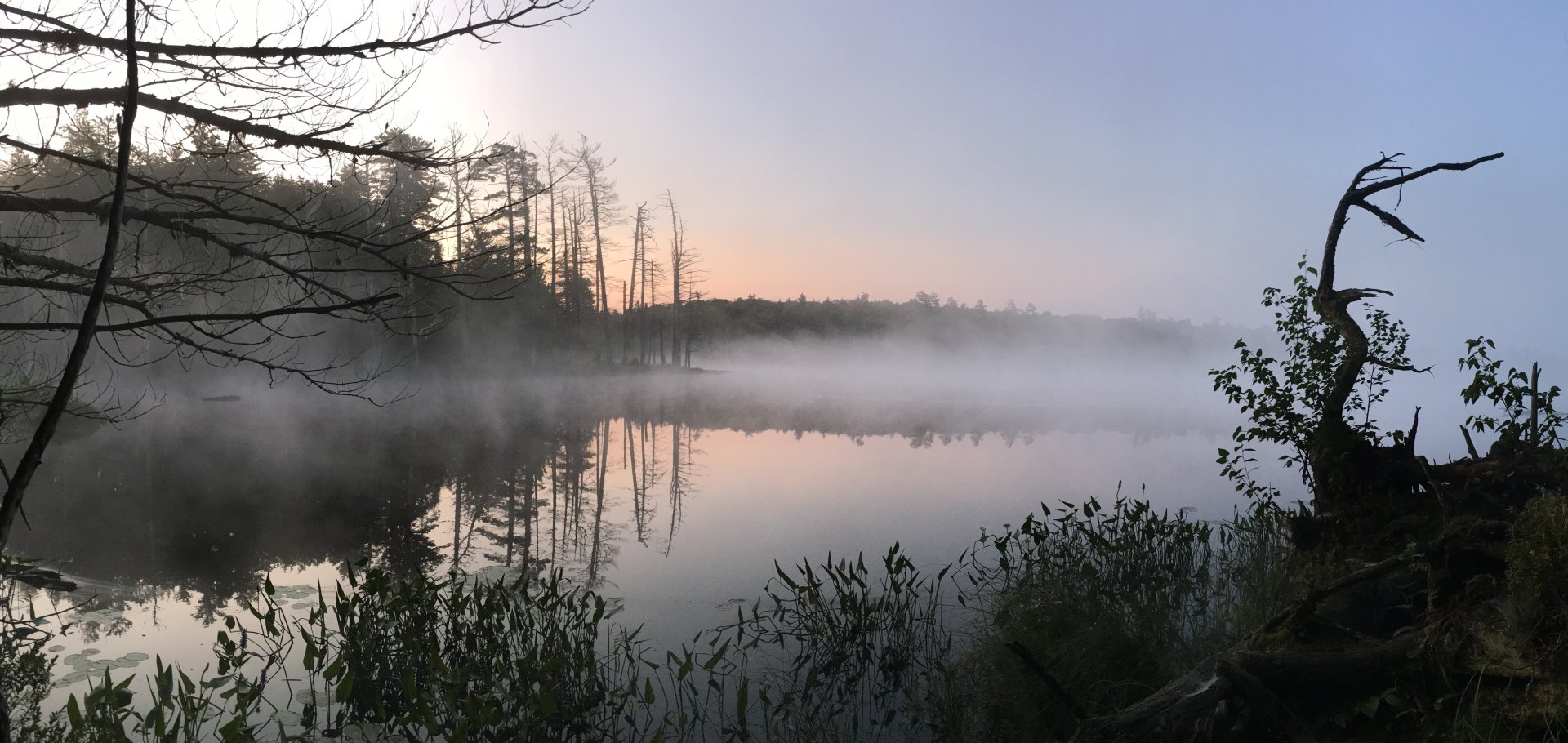 A foggy Silver Lake, Au Sable Forks, New York