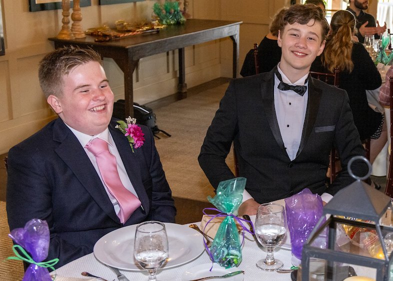 Two students dining at the dance