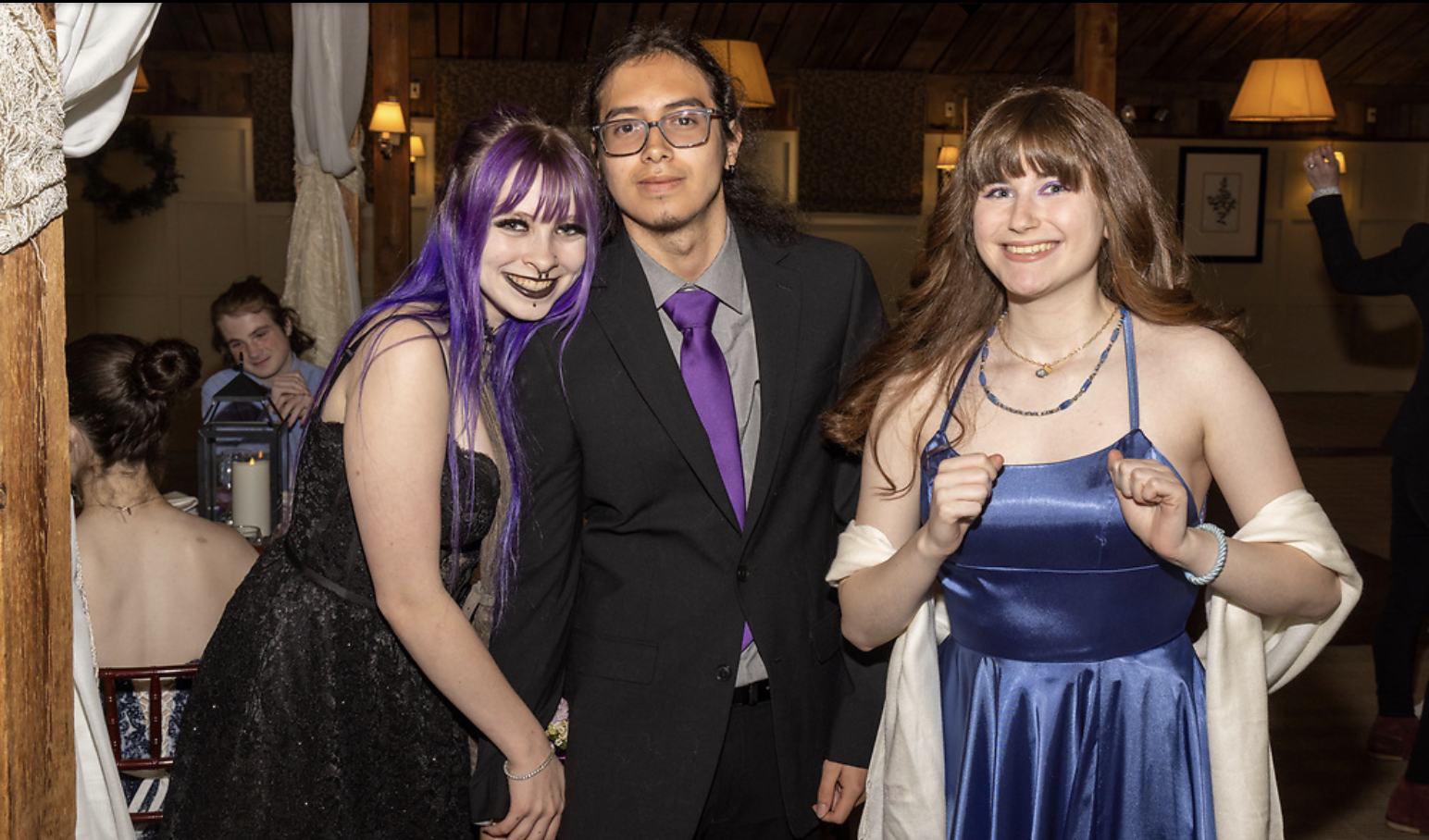 Three students at the dance