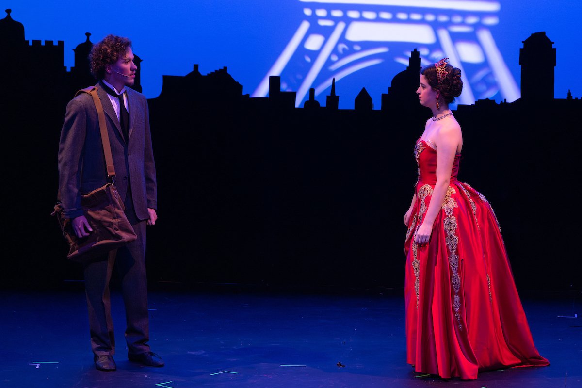 Two students on stage in Anastasia